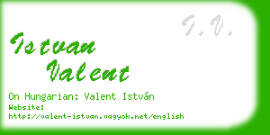 istvan valent business card